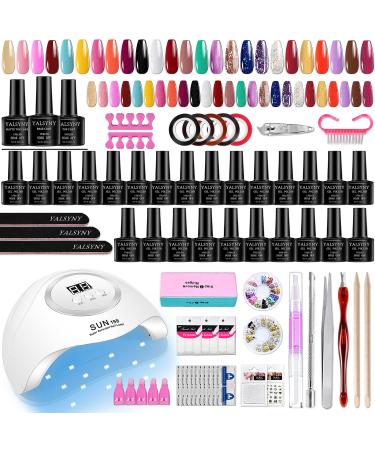 YALSYNY Gel Nail Polish Kit with UV Nail Lamp Soak OFF gel nail kit Base&Top Coat Gel Polish nail tool set - Buy Online on GoSupps.com