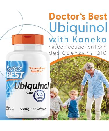 Doctors Best Ubiquinol 50mg - Coenzyme Q10 Softgels 90 Count Gluten-Free & Non-GMO Lab Tested International Shipping Available - Buy Online on GoSupps.com