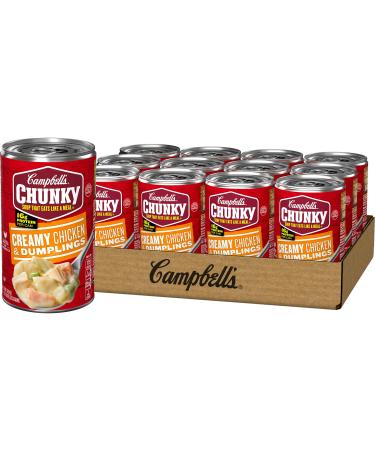 Campbell's Chunky Creamy Chicken & Dumplings Soup, 18.8 Ounce Can (Pack of 12)