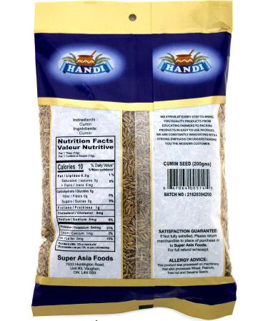 Cumin Seed Whole Raw Natural ( 7.05 Ounce ) 200G 200 g (Pack of 1) - Buy Online on GoSupps.com