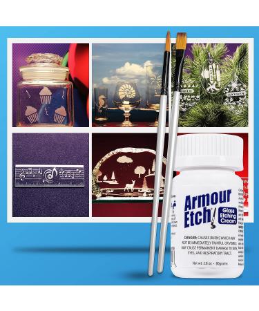 Armour Etch Glass Etching Cream Starter Kit 2.8oz + Moshify Application Brushes - Buy Online on GoSupps.com