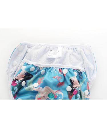 Mixidone Reusable Swimming Diaper for Toddlers | Adjustable Mermaid Unicorn & Dancer Designs | Eco-Friendly Swim Trunks for Ages 0-3 - Buy Online on GoSupps.com