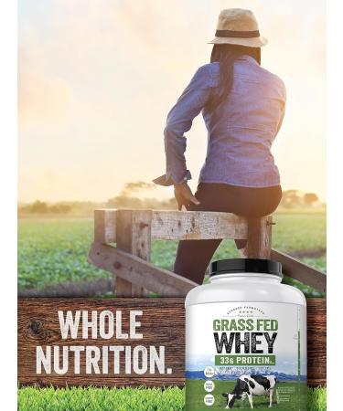 Carlyle Grass Fed Whey Protein Powder | 5lb (80 oz) | 33g of Protein Per Serving | Unflavored | Sugar and Hormone Free | Non-GMO and Gluten Free Supplement | by Herbage Farmstead - Buy Online on GoSupps.com