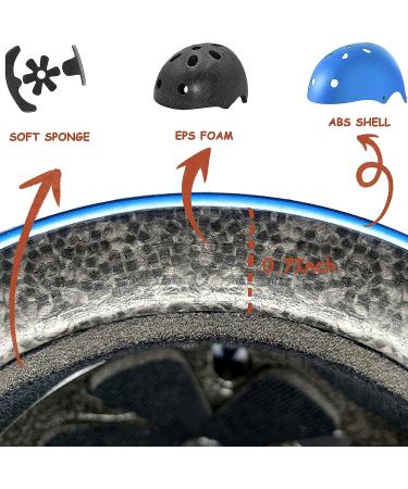 Kids Protective Gear Set - Helmet Knee Elbow Pads Wrist Guards for Outdoor Sports - Blue - Ages 8-13 - Buy Online on GoSupps.com