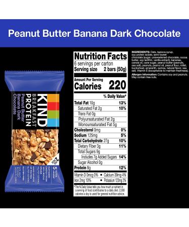 KIND Breakfast Snack Bar Peanut Butter Banana Dark Chocolate | Gluten Free | 8g Protein | 1.76oz Packs | 30 Count - Buy Online on GoSupps.com
