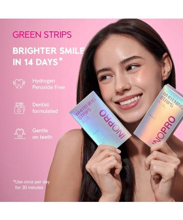InoPro Peroxide-Free Teeth Whitening Strips - Gentle Whitening for Sensitive Teeth - Deep Stain Removal - 14 Treatments - Buy Online on GoSupps.com