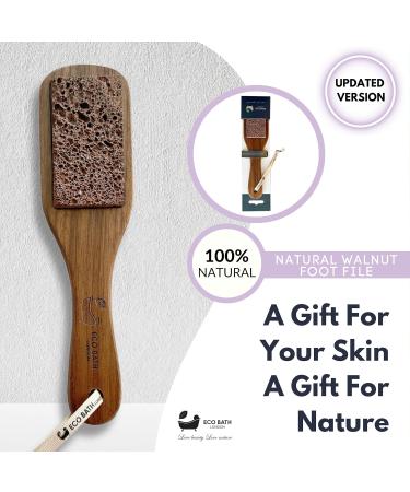 Eco Bath Londo Walnut Wood Pumice Foot File - Luxury Double Sided Pumice Stone Pedicure Tool for Feet Natural Exfoliating Foot Scrubber Dead Hard Skin and Callus Removal - Buy Online on GoSupps.com