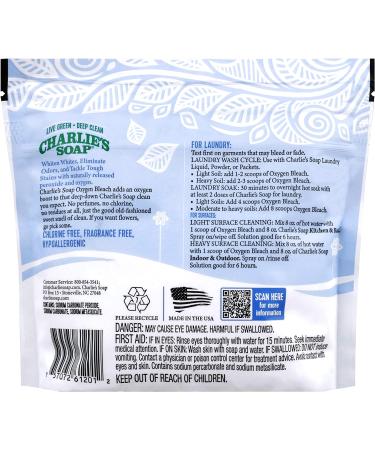 Charlie's Soap Biodegradable Oxygen Bleach 1.3 lbs - 2 Pack - Buy Online on GoSupps.com