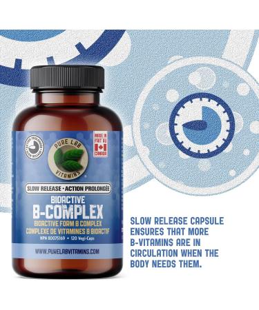 Pure Lab Vitamin | Slow Release Bioactive B Complex | 120 Capsules | Vitamin B-Complex Supplements | Metabolic Support Immune System | Vitamin B Pressure Complex | B Complex Vitamins for Men and Women - Buy Online on GoSupps.com