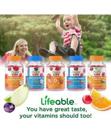 Lifeable Calcium with Vitamin D Kids + Turmeric Curcumin Kids Gummies Bundle - Great Tasting Vitamin Supplement Gluten Free GMO Free Chewable Gummy - Buy Online on GoSupps.com