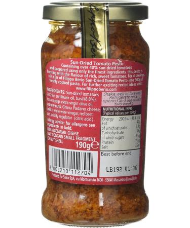 Filippo Berio Sun Dried Tomato Pesto 190g - Authentic Italian Pesto - Pack of 1 - Buy Online on GoSupps.com