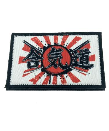 Patch Nation Crossed Samurai Swords Aikido Embroidered Airsoft Velcro Patches
