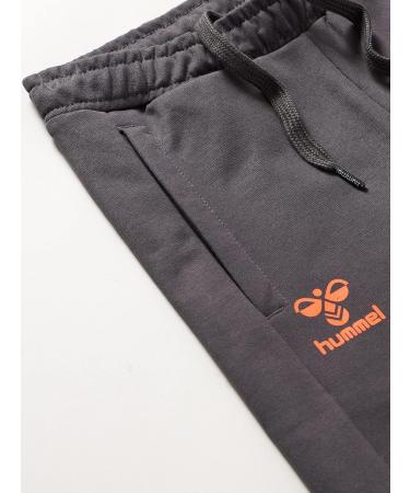 Shop hummel Uni_Kids Casual Pants | Hmloffgrid Cotton Pants for Kids - 140 Forged Iron/Nasturium | International Shipping Available - Buy Online on GoSupps.com