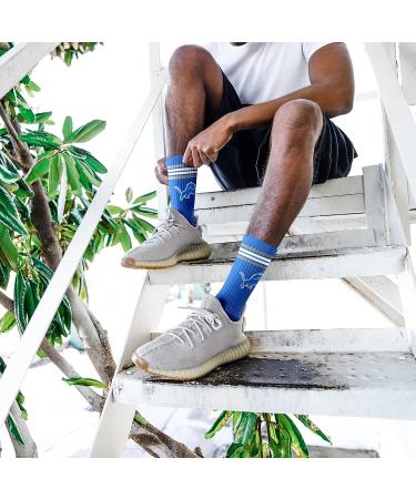 Bare Feet Youth Detroit Lions 4-Stripe Deuce Quarter-Length Socks - Official NFL Merchandise - Buy Online on GoSupps.com