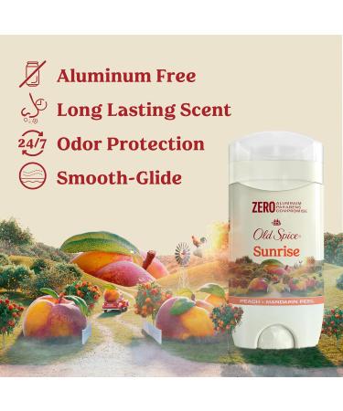 Old Spice Aluminum Free Deodorant for Men 24/7 Lasting Freshness & Long Lasting Scent 24/7 Sweat & Odor Protection Sunrise with Peach + Mandarin Peel Scent 3 oz - Buy Online on GoSupps.com