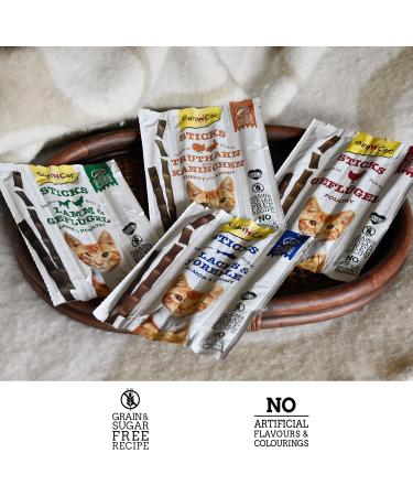 Gimcat Sticks Salmon & Trout - High Meat Sugar-Free Soft Caus Sticks - 1 Pack (4 Sticks) - Premium Cat Treats for Healthy Pets - Buy Online on GoSupps.com