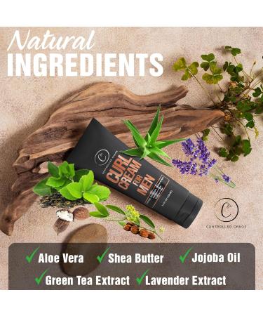 Controlled Chaos Curl Cream for Men - Anti-Frizz Hair Styling Cream for Wavy & Curly Hair with Shea Butter Jojoba & Coconut Oil (3.4oz) - Sulfate-Free & Smooth Finish - Buy Online on GoSupps.com