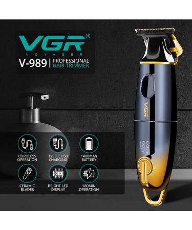 VGR Electric Beard Hair Trimmer for Men Kit - Rechargeable via USB-C 180 min Battery - 7000 RPM - Professional Ceramic Blades - Mens Cordless Shaver Clippers for Face Head Neck Sideburns Moustache - Buy Online on GoSupps.com