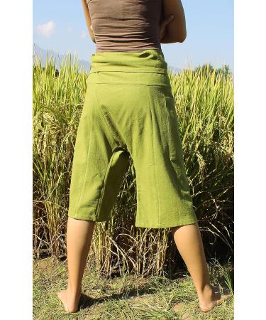 RaanPahMuang Unisex Thai Fisherman Pants | Loose Yoga Pirate Harem | 100% Cotton | XS-S | Acid Green - Buy Online on GoSupps.com