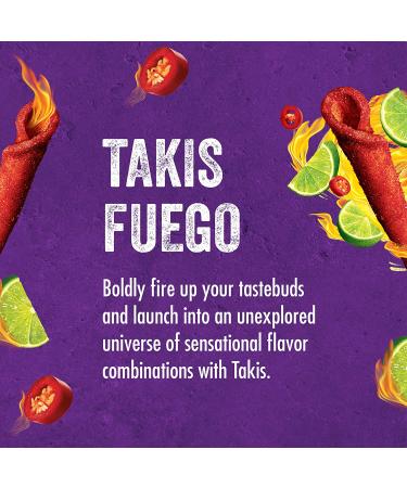 Takis Fuego Rolled Tortilla Chips - Box of 40 Individual 1oz Bags - Hot Chili Pepper and Lime Flavor - 2lb 8oz Net Weight - Buy Online on GoSupps.com