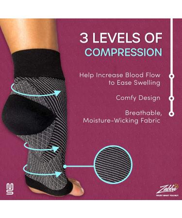 Modetro Socks - Ankle Compression Socks for Support & Discomfort Relief | Dotted Black - Large | International Shipping Available - Buy Online on GoSupps.com