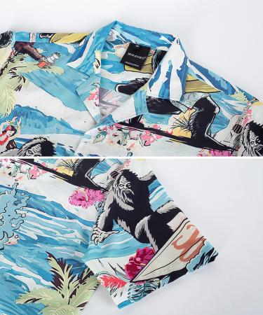 Mikenko Funny Hawaiian Shirt for Men Beer Bigfoot Print, 3XL-4XL Sizes, Short Sleeve Summer Beach Button Down - Buy Online on GoSupps.com