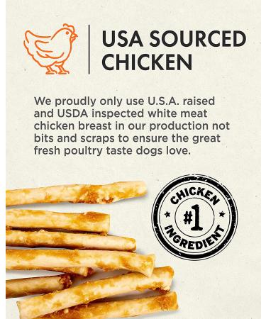Canine Naturals Chicken Recipe Chew - 5 Stick Pack - USA Raised, All-Natural Dog Treats - Collagen and Rawhide Free (Pack of 10) - Buy Online on GoSupps.com