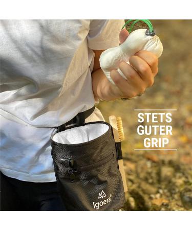 Igoera Chalk Bag for Climbing & Bouldering - Robust Dustproof Adjustable Fastening Belt Enhanced Grip & Safety - Black - Buy Online on GoSupps.com