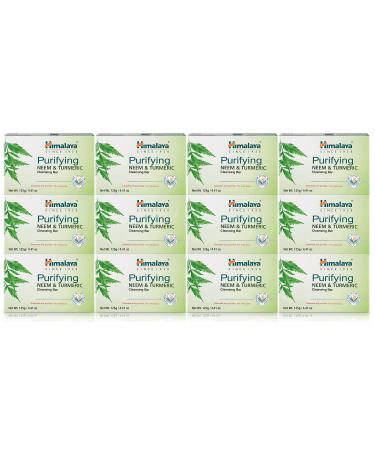 Himalaya Purifying Neem & Turmeric Cleansing Bar, Face and Body Soap for Soft, Clear & Acne Free Skin, 4.41 oz, 12 Pack - Buy Online on GoSupps.com