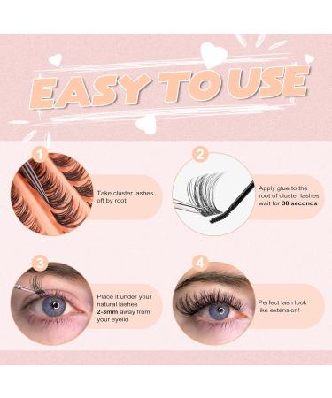Shop 80pcs Cluster Wispy Eyelash Extensions | DIY D Curl 8-16mm Natural Look | Easy Home Application - Buy Online on GoSupps.com