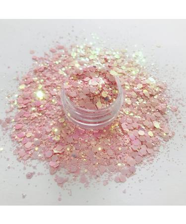 15 Grams/jar -Pink Changeable Chunky Mixes Sequins Glitter - Festival Rave Beauty Makeup Face Body Nail Art Tumbler Decoration PCM60