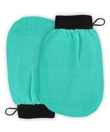Yiclick Korean peeling gloves peeling glove for bathroom - peeling glove body peeling - dead skin distant for women and men - exfoliating glove peeling body scrub (green)