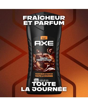  AXE Men's 5-in-1 Shower Gel Dark Temptation - 24h Moisturizing - 87% Naturally Derived Ingredients - Indulgent Chocolate Scent - Pack of 12 x 250ml - Buy Online on GoSupps.com
