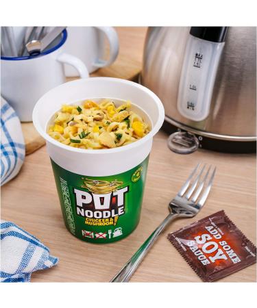 Chicken & Mushroom Pot Noodle Multipack - Pack of 12 x 90g Instant Pot Noodles with Topline Card. Chicken Soup Snack Pots Bulk Buy for Camping Food Picnics or School Holidays. - Buy Online on GoSupps.com
