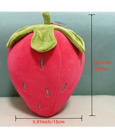 Luckbanjie 2pcs Strawberry Plush Toy Set - Cute Fruit Kids Pillows for Girls Home Decor - Stuffed Strawberry Plushies (Red+Pink 7.8 Inch) - Buy Online on GoSupps.com