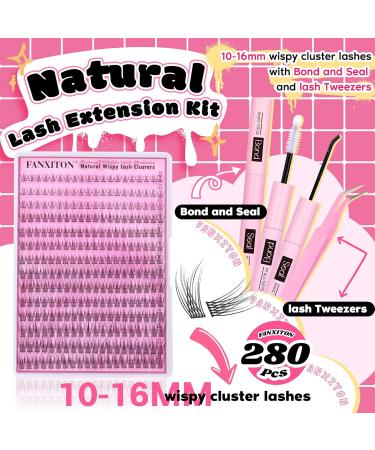 FANXITON Lash Clusters Kit Wispy Lashes Clusters Kit Natural C Lash Extensions Kit Eyelash Clusters Kit with Lash Bond and Seal Tweezers Individual Lashes Kit - 280 Pcs - (YS03)DIY Lash Extension Kit-280pcs - Buy Online on GoSupps.com