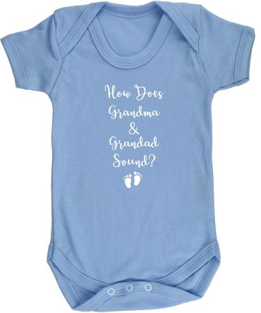 Hippowarehouse How Does Grandma & Grandad Sound - Pregnancy Baby Announcement baby vest bodysuit (short sleeve) boys girls