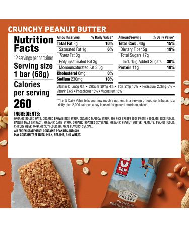 CLIF BARS Crunchy Peanut Butter Pack - 20 Plant Based Energy Bars with Organic Oats - Vegetarian & Kosher - 10 Full Size & 10 Mini Bars (2.4oz & 0.99oz) - Buy Online on GoSupps.com