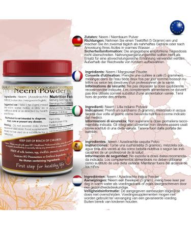 Organic Neem Powder - Natural Margosa for Hair and Skin Care - Buy Online on GoSupps.com