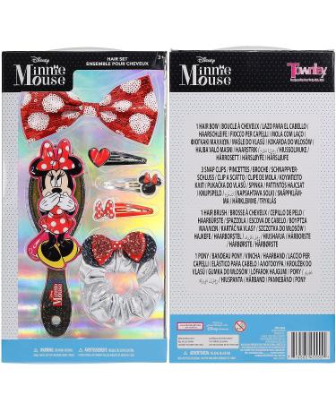 Disney Minnie Mouse Hair Accessories Box|Gift Set for Kids Girls|6 Pcs Including Hair Bow, Brush, Snap Clips|Ideal for Parties, Sleepovers|Ages 3 - Buy Online on GoSupps.com