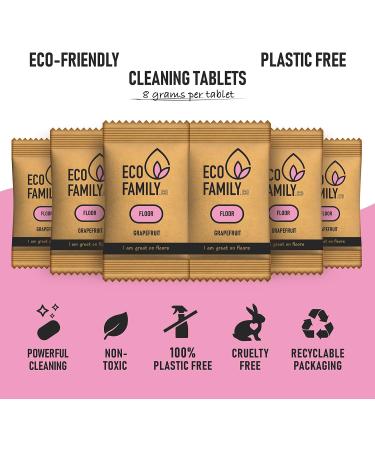 Eco Family Floor Cleaning Tablets Refill (6x 8g) | Grapefruit Scent | Non-Toxic & Cruelty-Free | For All Floors - Buy Online on GoSupps.com