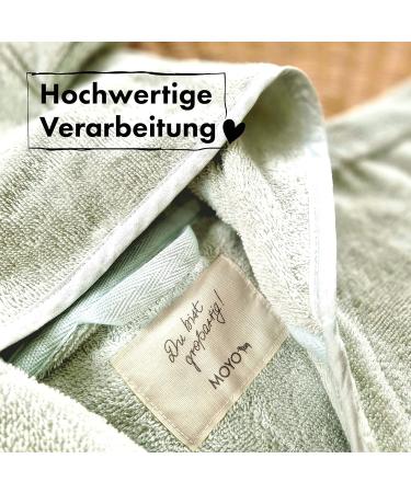 Moyo Baby Batzeponcho with Rabbit Ears | Soft Mint Hooded Bath Towel for Infants (0-3 Years) | 100% Terry Cotton Washable Baby Poncho Towel (68x56cm) - Buy Online on GoSupps.com