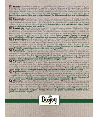 Biojoy Organic Aronia Powder (250 g) without artificial additives (Aronia Melanocarpa) - Buy Online on GoSupps.com