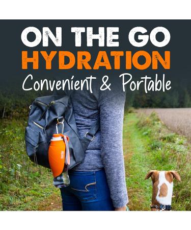 Mighty Paw 20 oz Travel Dog Water Bottle | BPA-Free Silicone Portable Drinking Dispenser for Outdoors, Camping, Walking & Hiking - Leak-Proof Waterbottle with Built-in Bowl - Orange - Buy Online on GoSupps.com