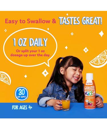 Feel Great Kids Liquid Multivitamin - Orange Flavored Vegetarian & Sugar-Free | Essential Vitamins & Immune Support | 30 Day Supply - 16 Fl Oz - Buy Online on GoSupps.com