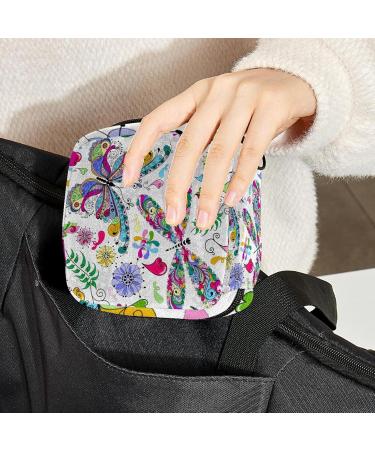 Menstrual Bag with Zipper for Women & Girls | Floral Butterflies - Stylish Napkin & Tampon Collection Bag - Buy Online on GoSupps.com