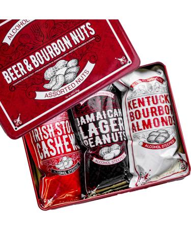 Nuts Gift Basket for Men  Great Gift for Dad, Men - Great Tasting Flavored Cashews, Almonds, and Peanuts - Unique Mixed Nuts Tin Gift Box with Assorted Nuts, Perfect Snack Basket  1lb