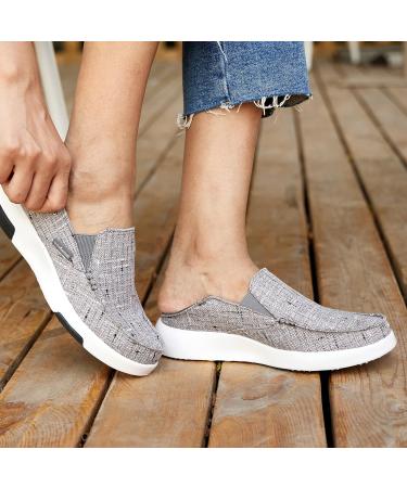 OrthoComfoot Women's Slip On Shoes with Arch Support - Black/Grey, Size 8.5 W2 | Orthopedic Slippers for Plantar Fasciitis Pain Relief - Buy Online on GoSupps.com