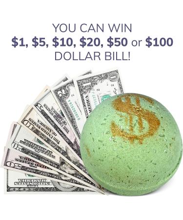 Bath Bomb Money Scent with Real Money Inside - Up to $100 Cash Surprise Gift | Acai Berries and Satin Fragrance for Women - Buy Online on GoSupps.com