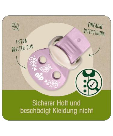 Nip Stay Green Organic Cotton Pacifier Tape - Adjustable Clothing Protector - Made in Germany - Violet - Buy Online on GoSupps.com